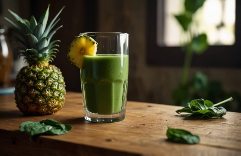 Smoothie Verde Energetico Com Espinafre E Abacaxi