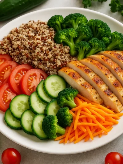 Salada Fitness Colorida Com Quinoa E Frango 1