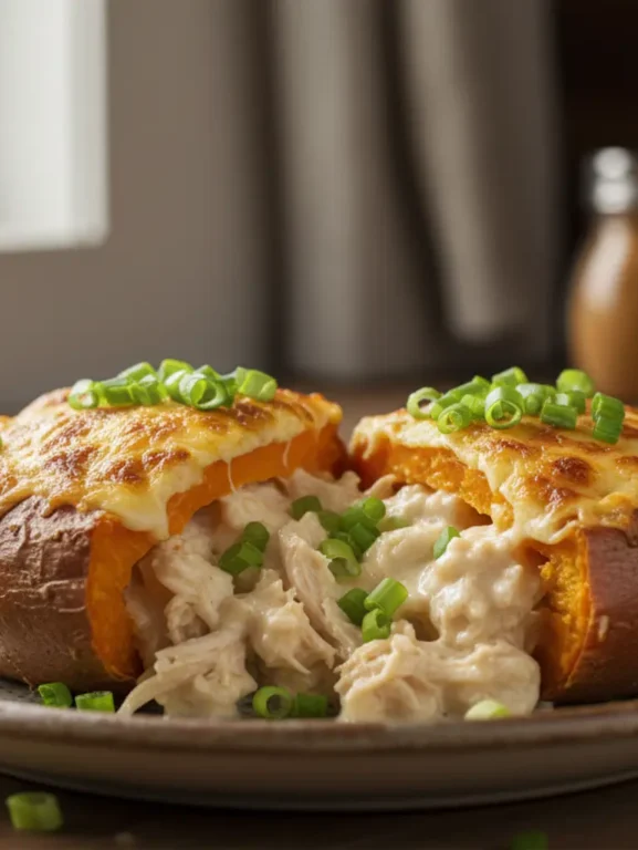 Batata doce recheada fit