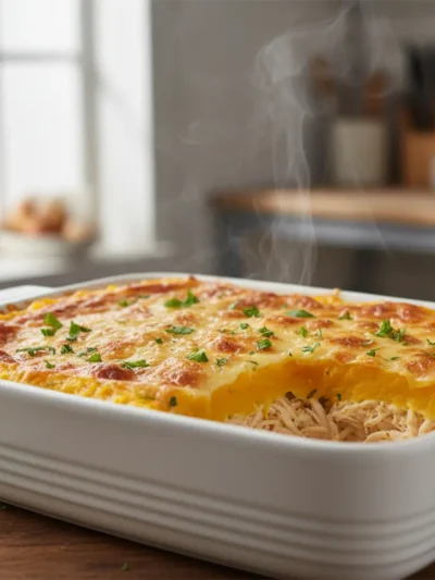 Escondidinho de abobora com frango desfiado fit