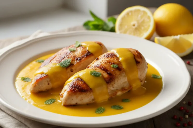 Frango Grelhado Com Molho De Manga E Hortela Fit