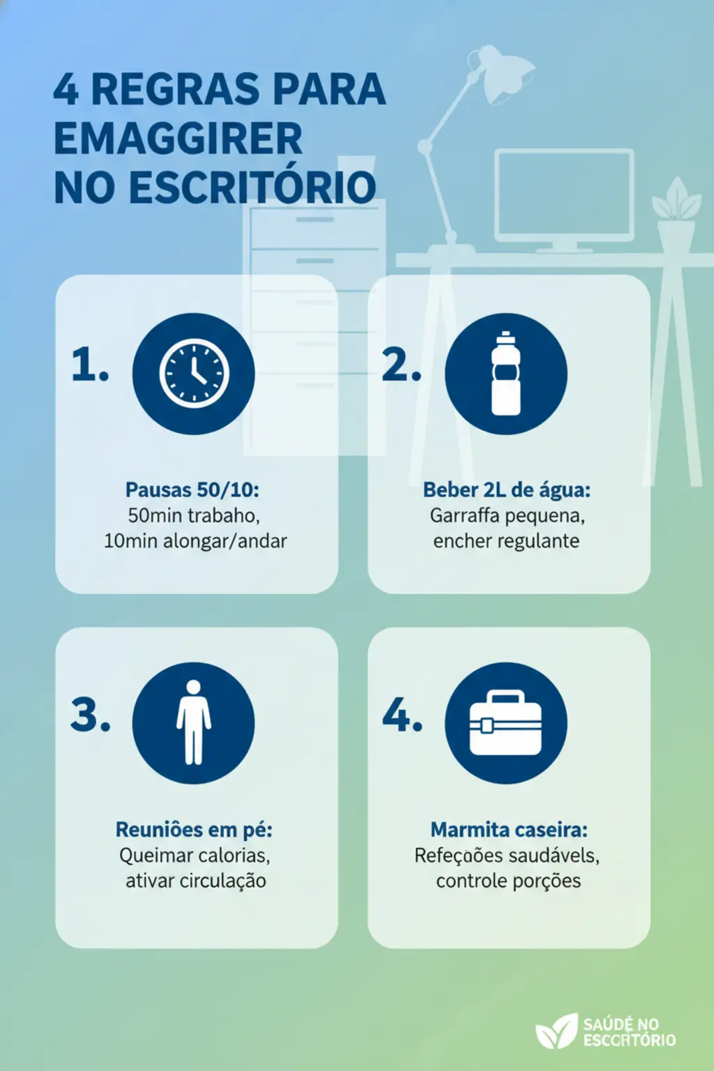 Como emagrecer trabalhando sentado o dia todo: Guia prático e real 1 Infográfico da receita