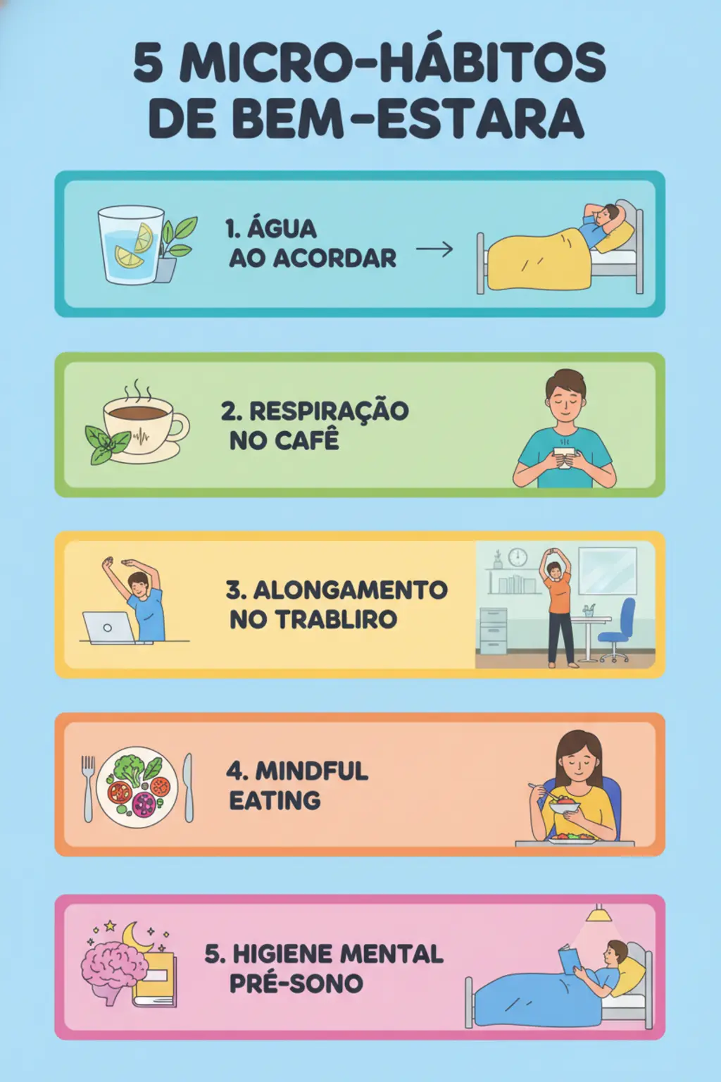 Micro-hábitos de Bem-estar transformando sua rotina diária 1 Infográfico da receita