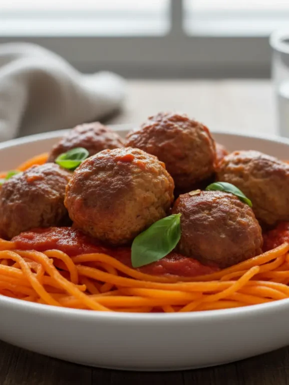 Spaghetti De Cenoura Com Almondegas De Patinho Fit