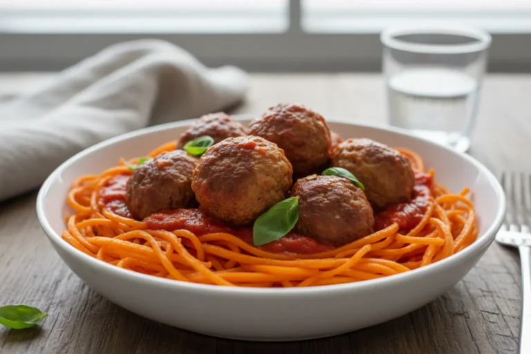 Spaghetti De Cenoura Com Almondegas De Patinho Fit